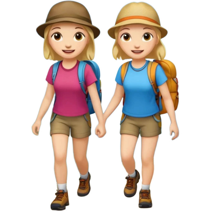 Make two girl highing  emoji