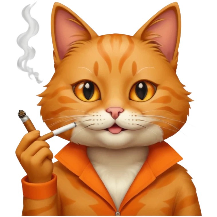 Cat smoking a blunt emoji