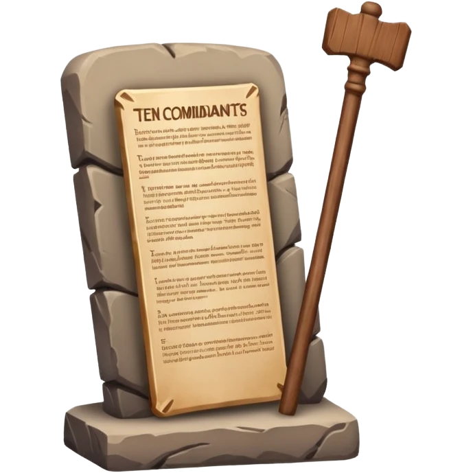 Ten commandments tablets and staff emoji
