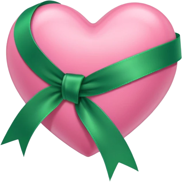 pink heart entwined with green ribbon emoji