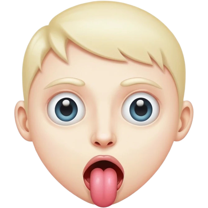 weird face with mismatched eyes and tongue sticking out emoji