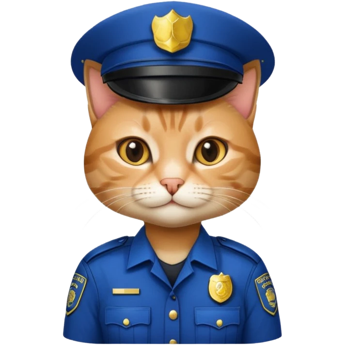 cat in police uniform, no hat emoji