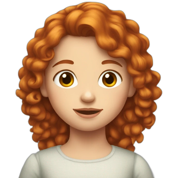 fille rousse bouclée emoji