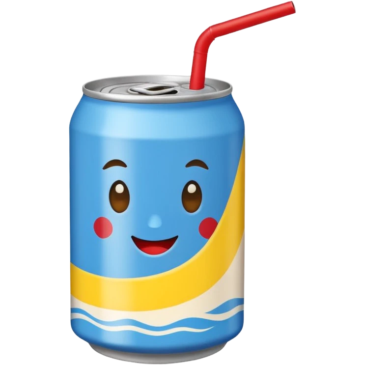 drink can blue red yellow Surfside single straw emoji