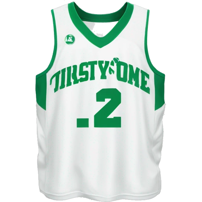White and green basketball jersey with #2 emoji