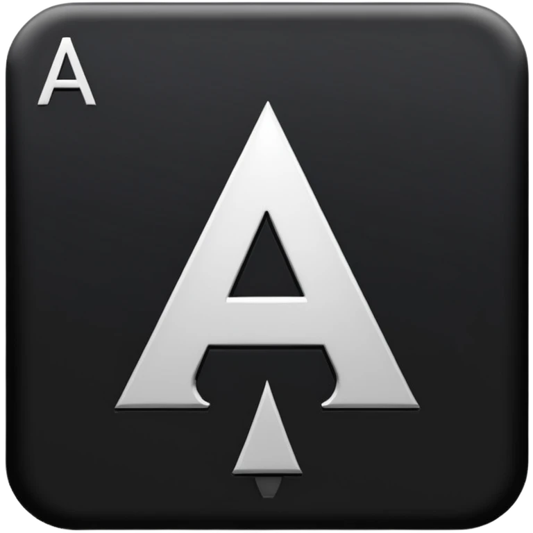 Letter A and Spade Suit symbol below emoji