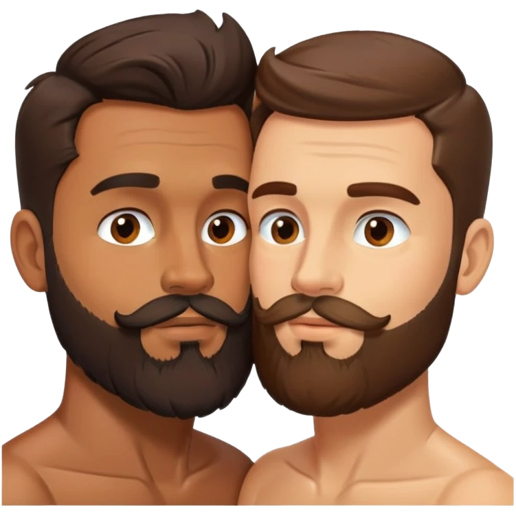 sexy-pose-fit-beard-brunette-caucasian-bear-twink-gay-men-kissing emoji
