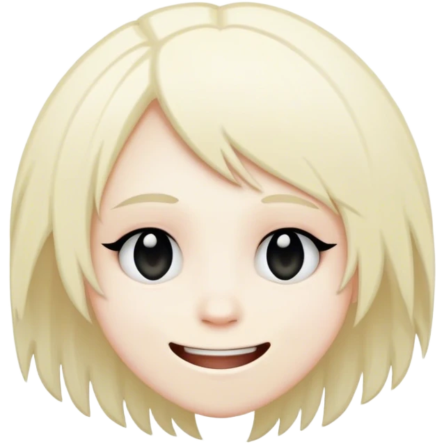 Upside down smile with emo hair emoji