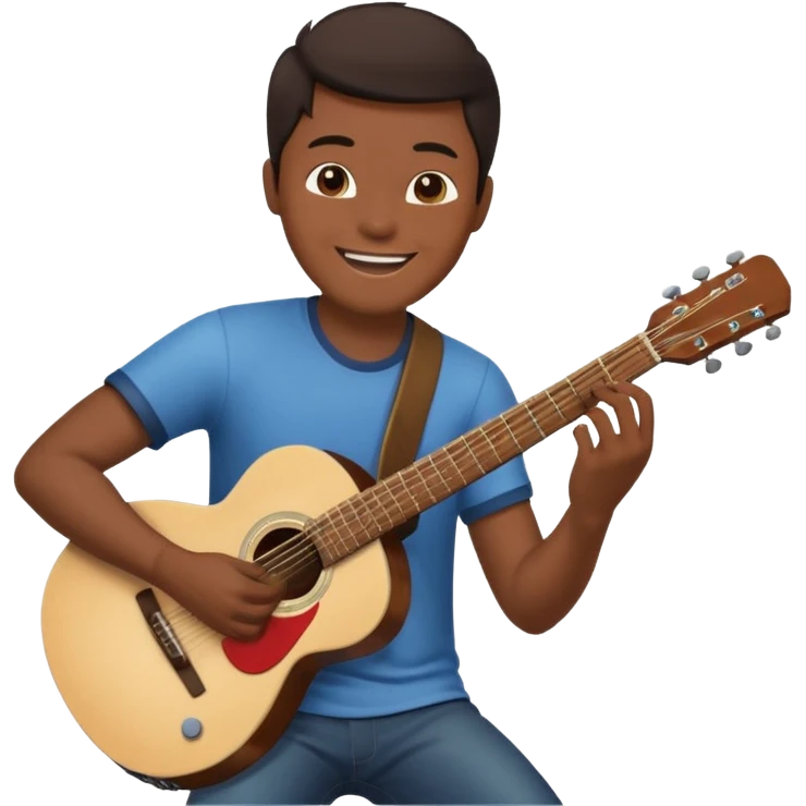 Asian guy playing guitar emoji
