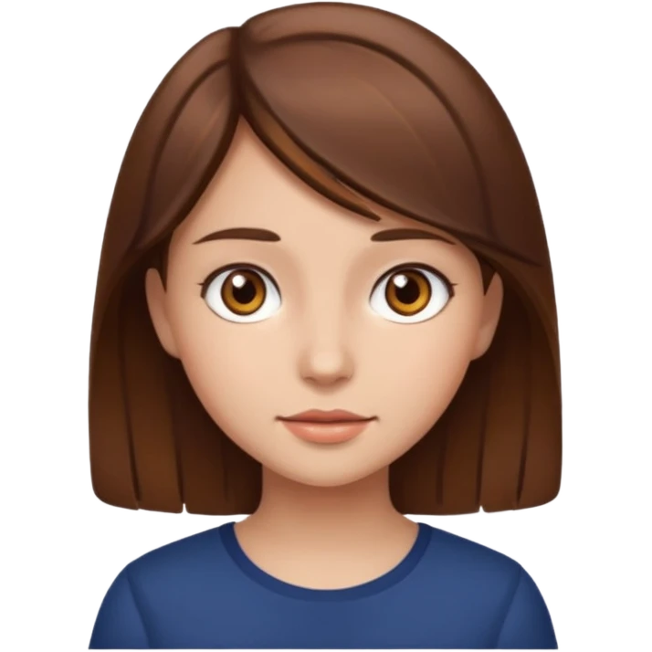 A girl with brown hair and brown eyes  emoji