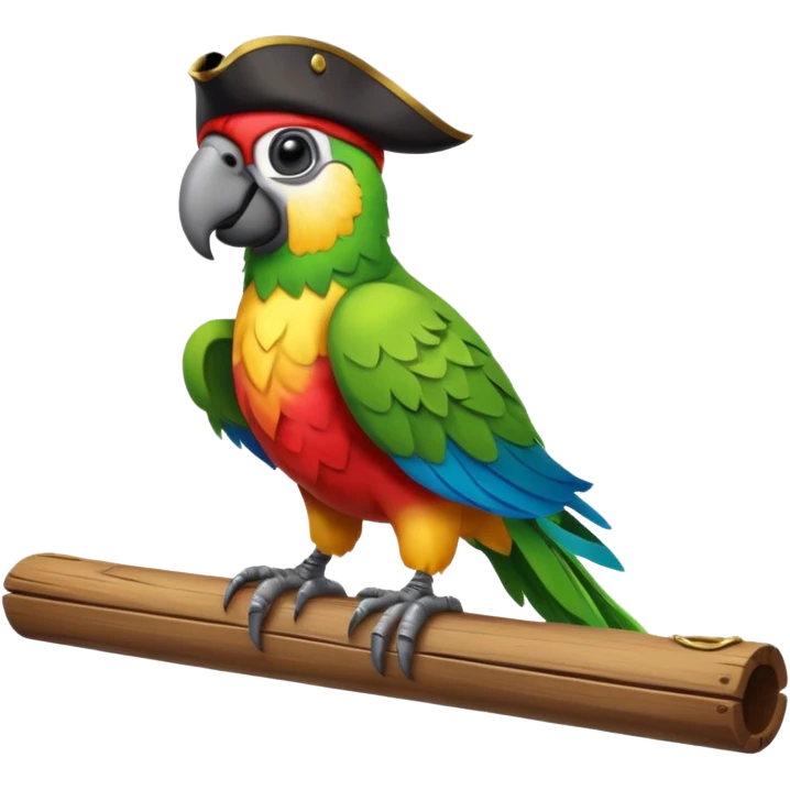 Flying pirat parrot with a frontal view emoji