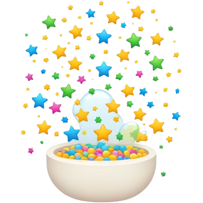 A playful cartoon-style progress bar filling up, with soft, rounded edges and a bubbly animation effect. As it reaches the max level, small stars or confetti pop out, making it feel fun and engaging emoji