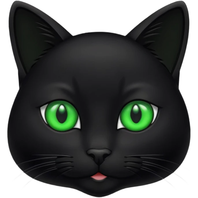 Small black cat with green eyes emoji