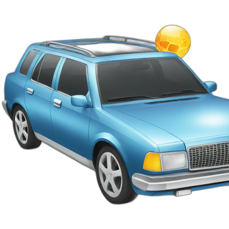 car with disco ball emoji