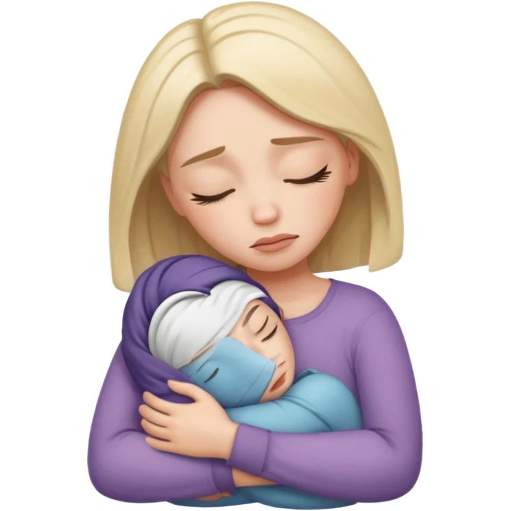 женщина обнимает себя как будто "держит себя в руках", нахмурена emoji