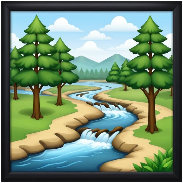 trees and a river on ground emoji