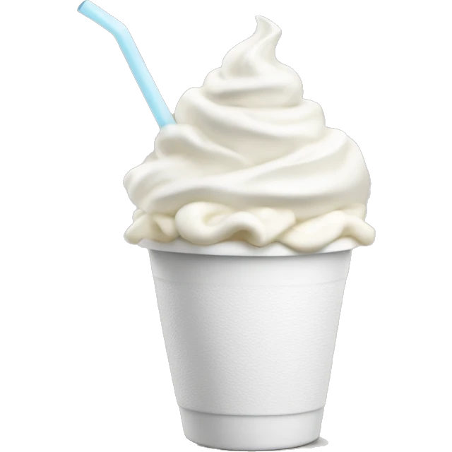 white based whipped cream cup with straw at the side of the cu emoji