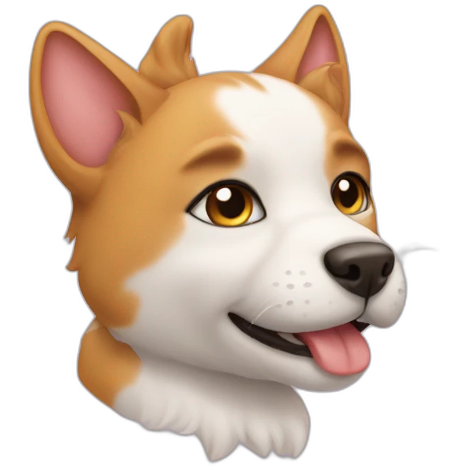 Cute cat on a dog emoji
