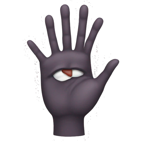 Hand with kiss emoji