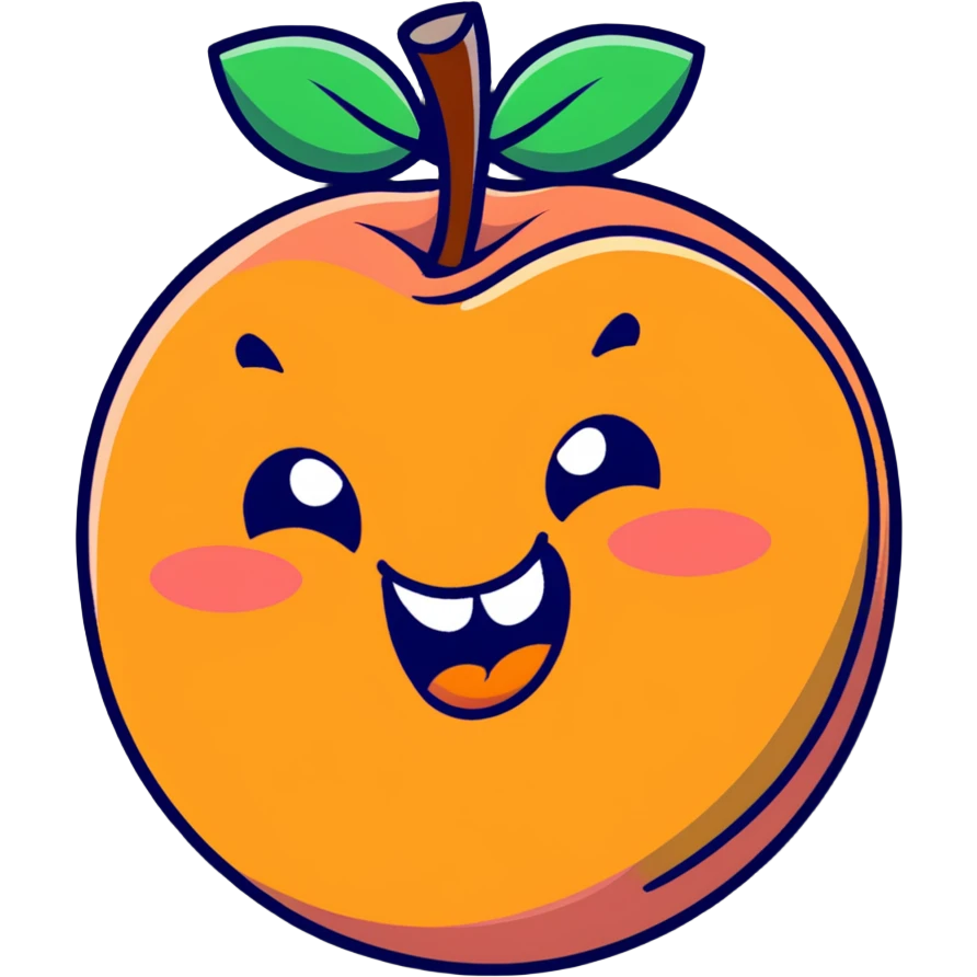 character biting into a juicy peach emoji