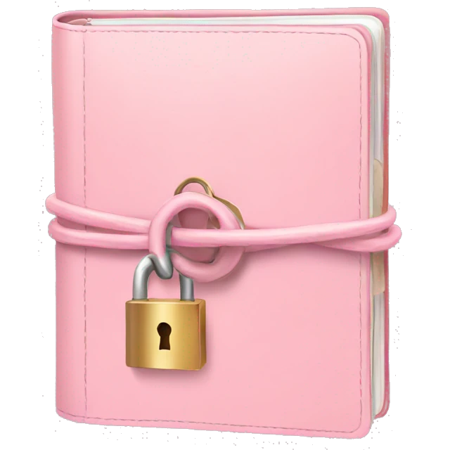 locked diary soft pink emoji