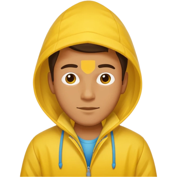 Make a man with a sou’wester, the cap that you use when it rains, and make it yellow and quite big emoji