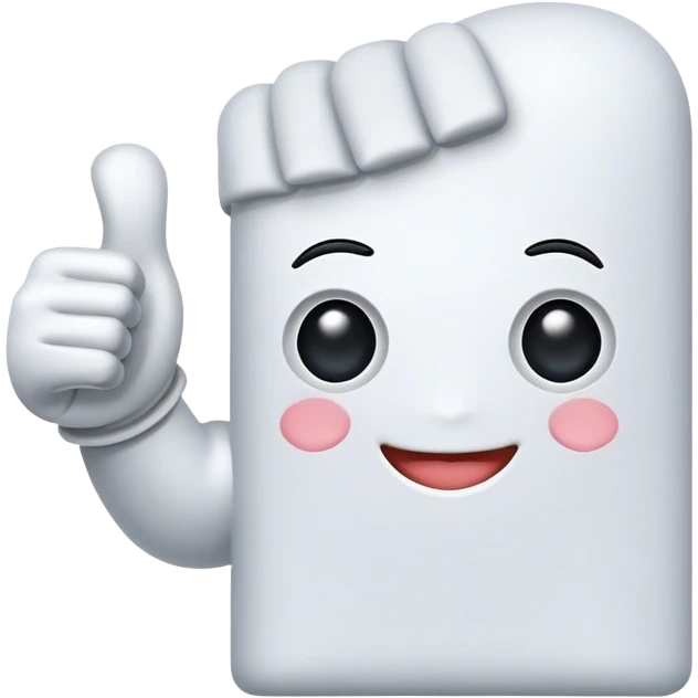 White thumbs-up wearing a glove emoji