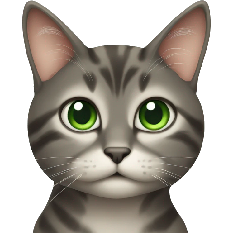 Carey Cat with green eyes emoji