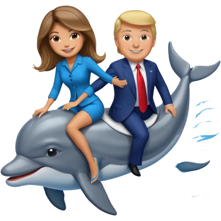 trump and melania riding dolphins emoji