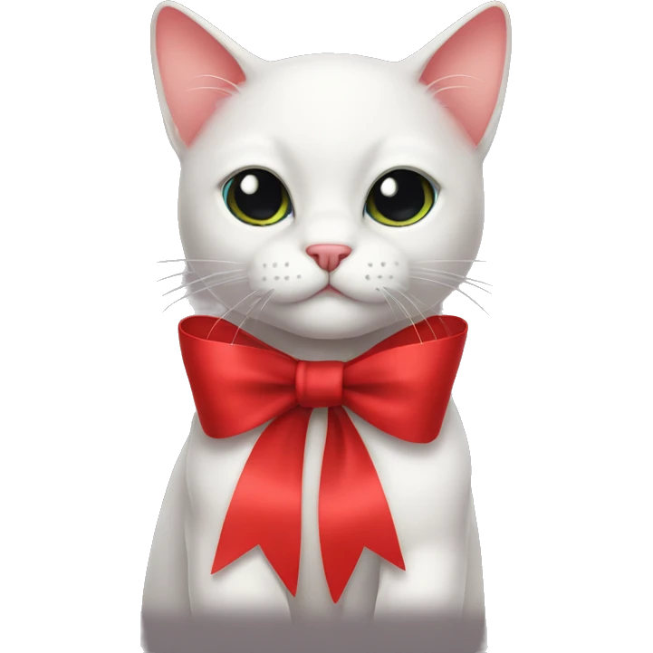 Black cat wearing red bow emoji