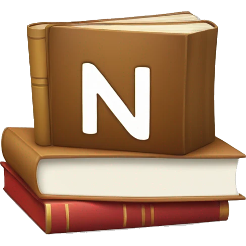 letter N with books emoji