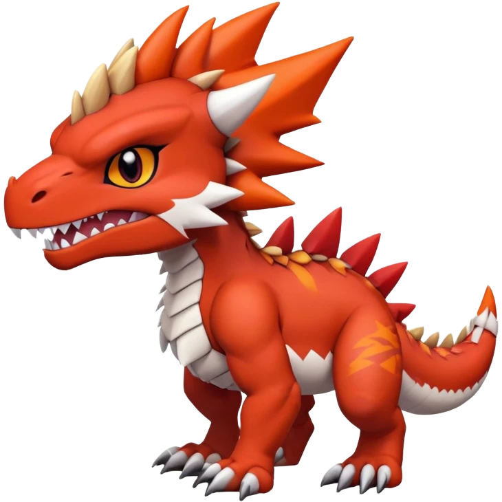 Cute Baby Chibi Guilmon-Tyrantrum-Tyrunt-hybrid (full body) emoji