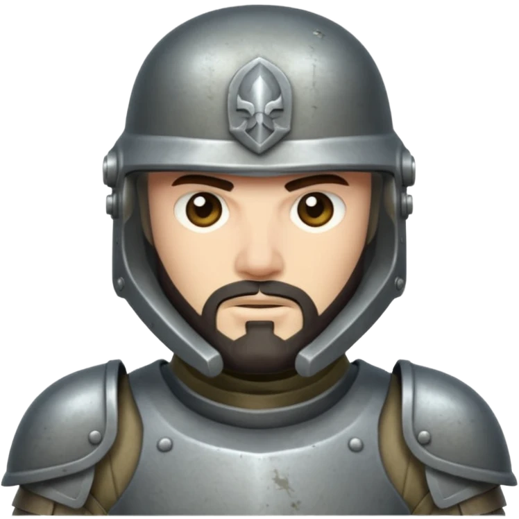 Heavy-armored trooper with short dark beard.































 emoji