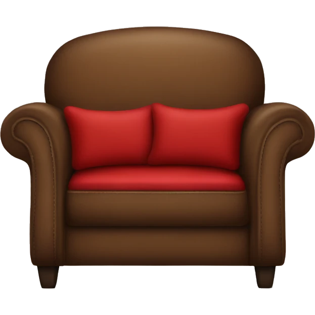 brown couch chair with red pillow emoji