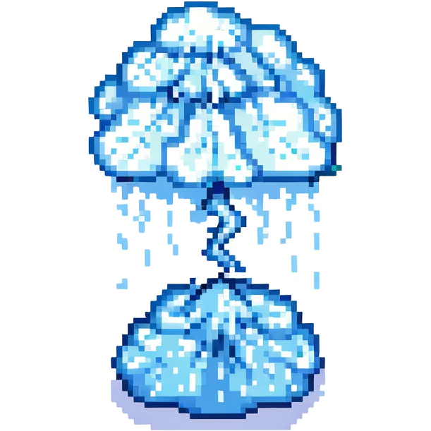 Cloud with rain and lightning emoji