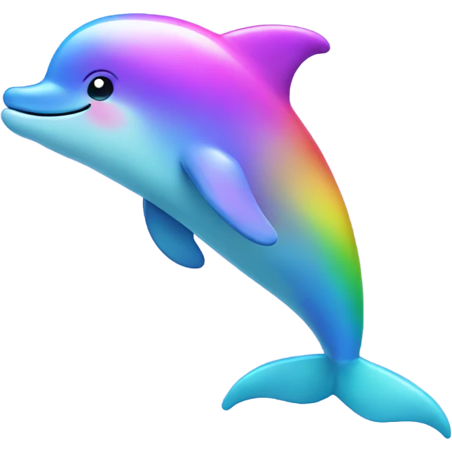 Kawaii cute rainbow dolphin  emoji