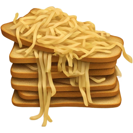 Brown stir-fried noodles between vertically split bread emoji