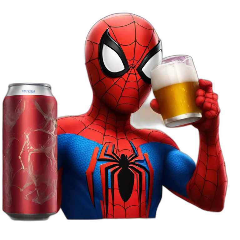 Spider man drink beer emoji