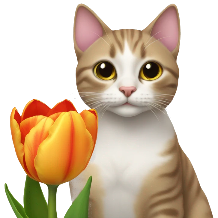 Cat with tulip emoji