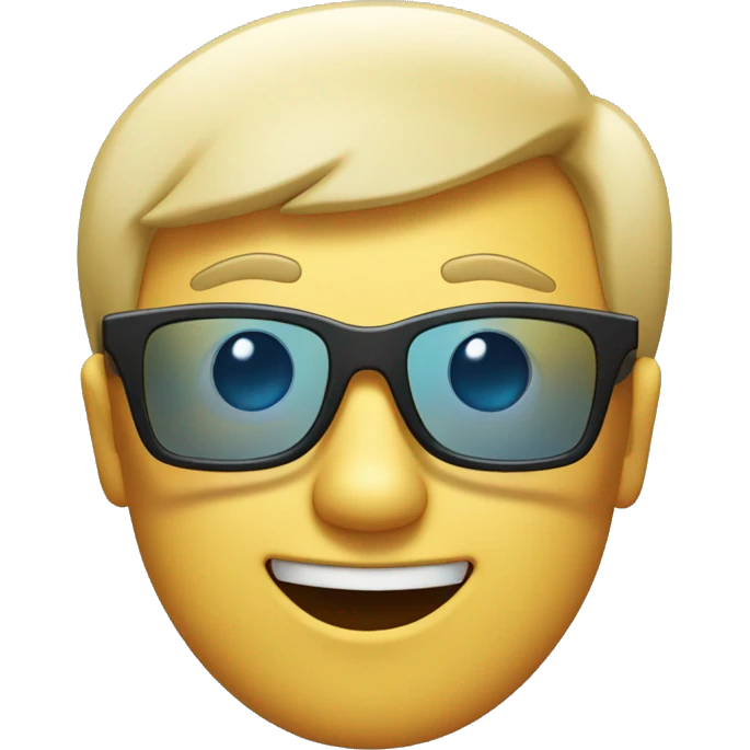 Face of a guy wearing 3D Glasses excited while watching a movie emoji