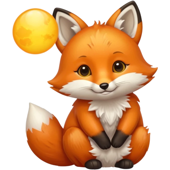 Baby fox carrying a sun ☀️🦊 emoji