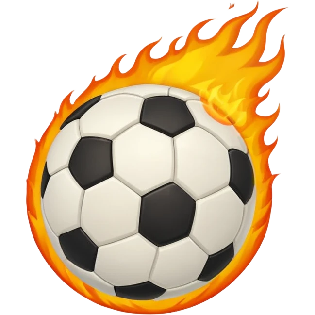 uma Bola de futebol que está em chamas emoji