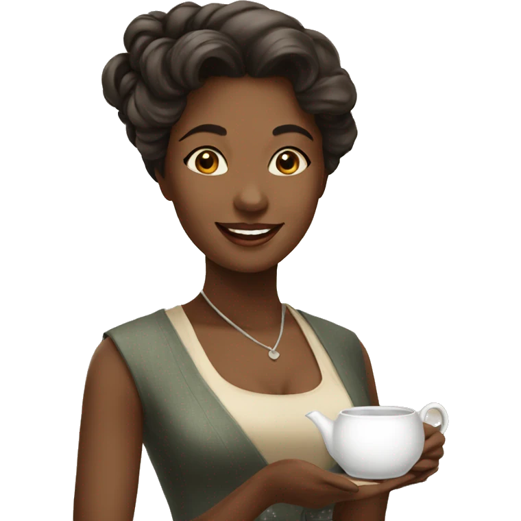Beautiful lady selling tea emoji