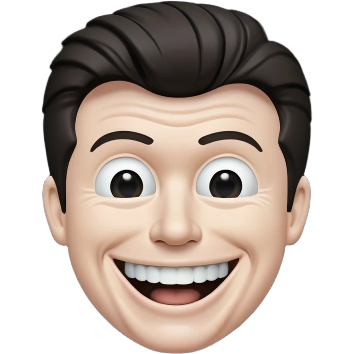 Very White Rick Astley with a goofy ahh smile and he can only fit 3 upper teeth in his mouth and it is squeezworming his face and the background is almost pitch black but it’s not because there are lines of white but you can only see half of the background emoji