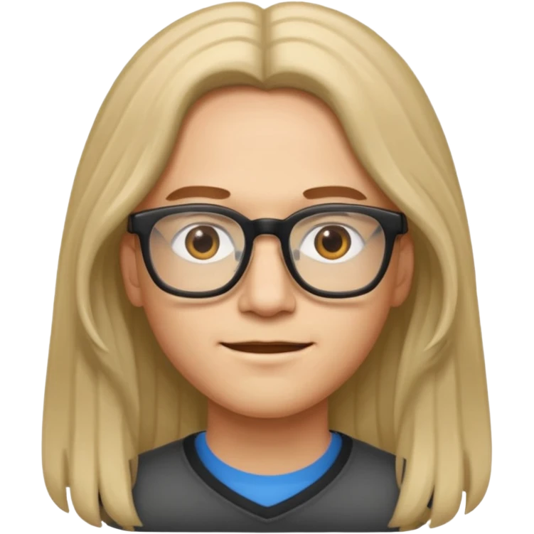 persona con cabello largo y lentes emoji