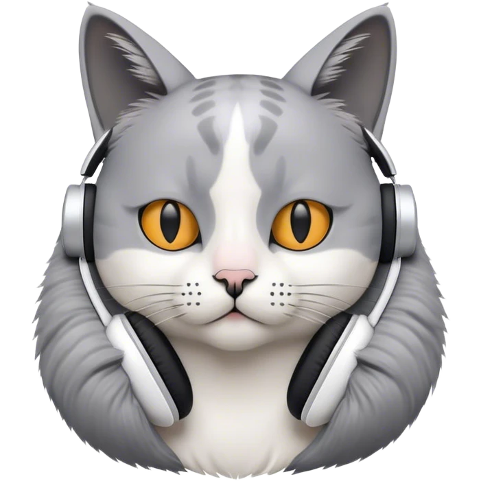 cat in a airpods max listen the weeknd emoji