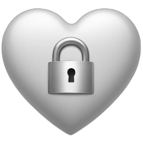 white heart locked emoji