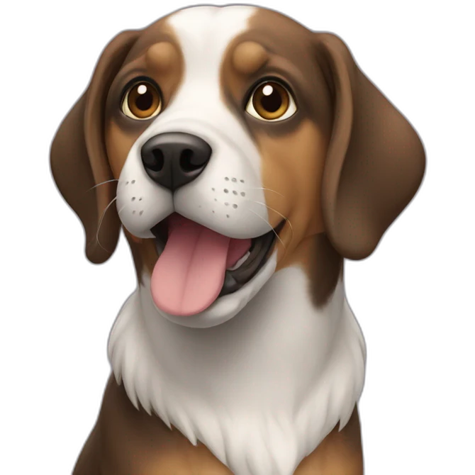 Chien avec un chat emoji