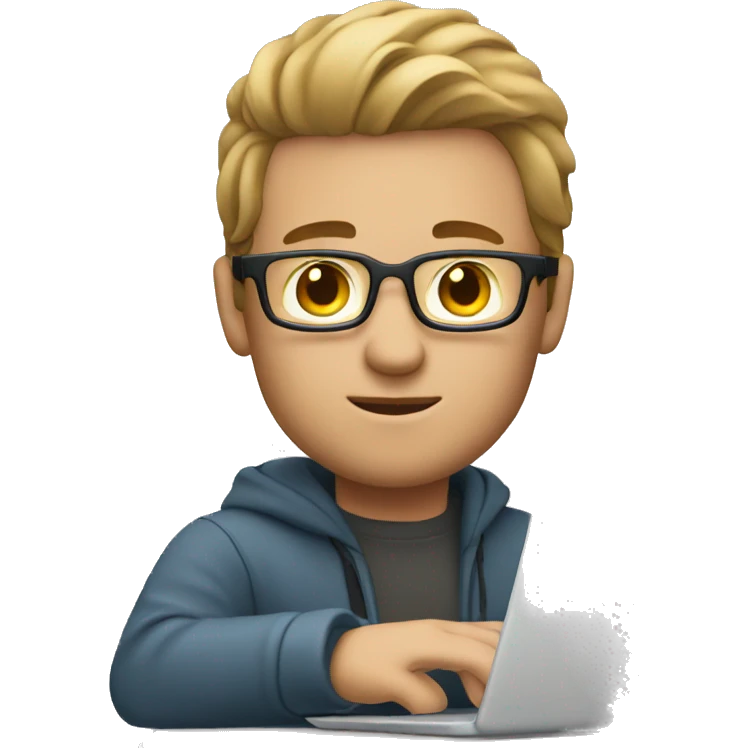 white man Video editor working on laptop emoji