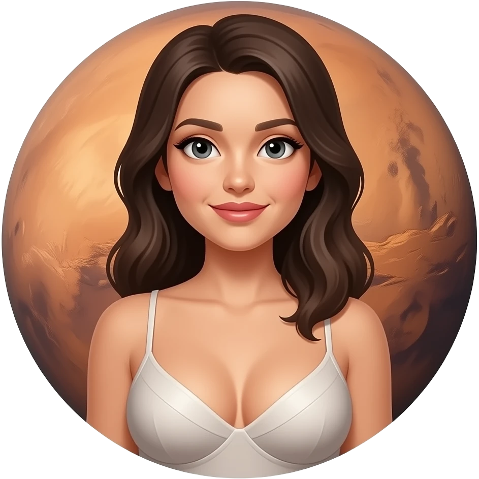 Fais une femelle qui a des seins aussi gros que Mars emoji